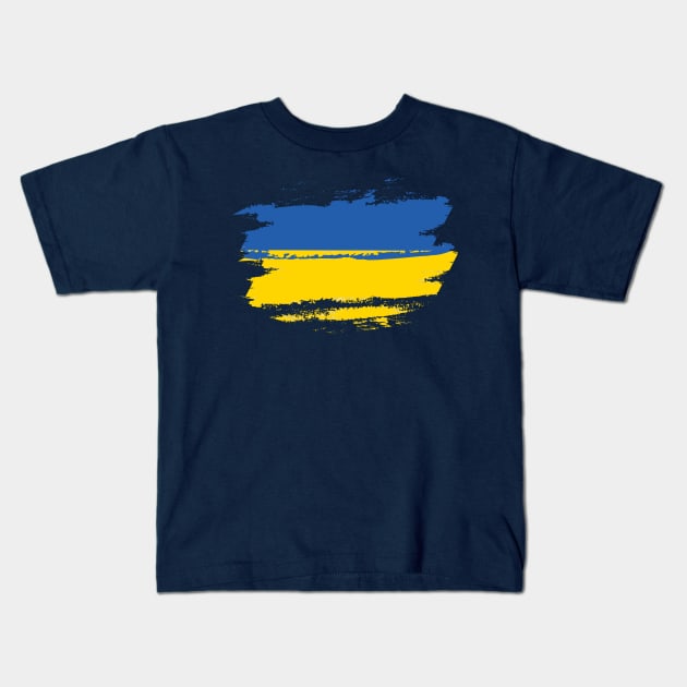 Ukraine Flag Art Kids T-Shirt by Funky Aviation